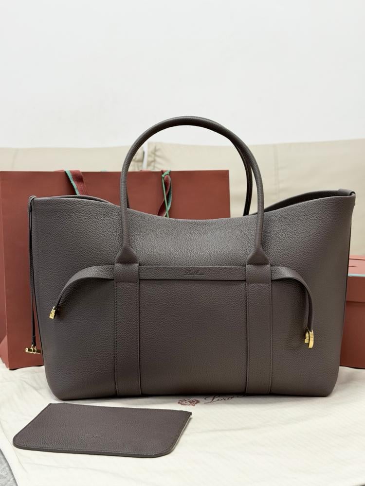 Loro Piana Large Grained Leather Tote Bag