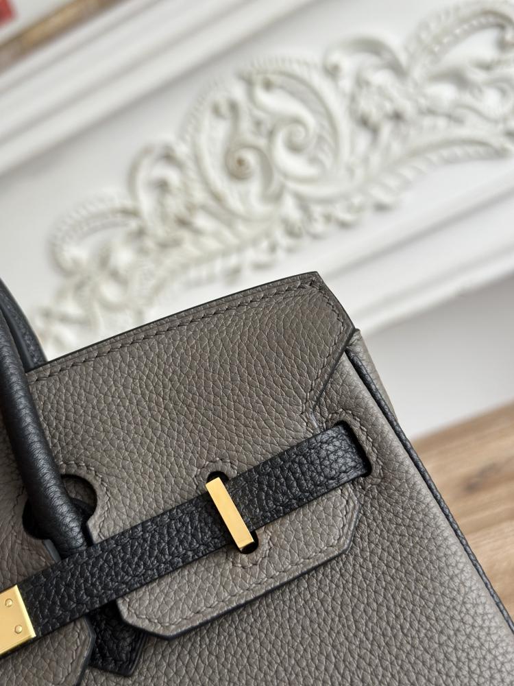 Hermes Birkin Bag 25/30cm - Dark Grey & Black
