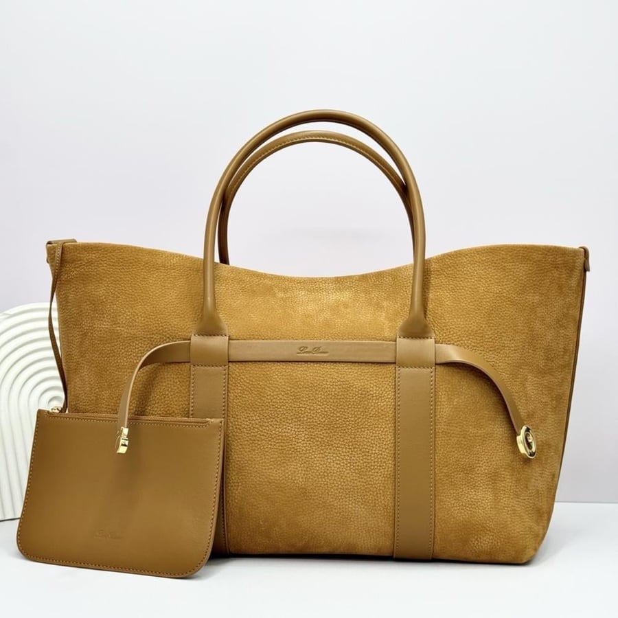 Loro Piana Large Grained Leather Tote Bag