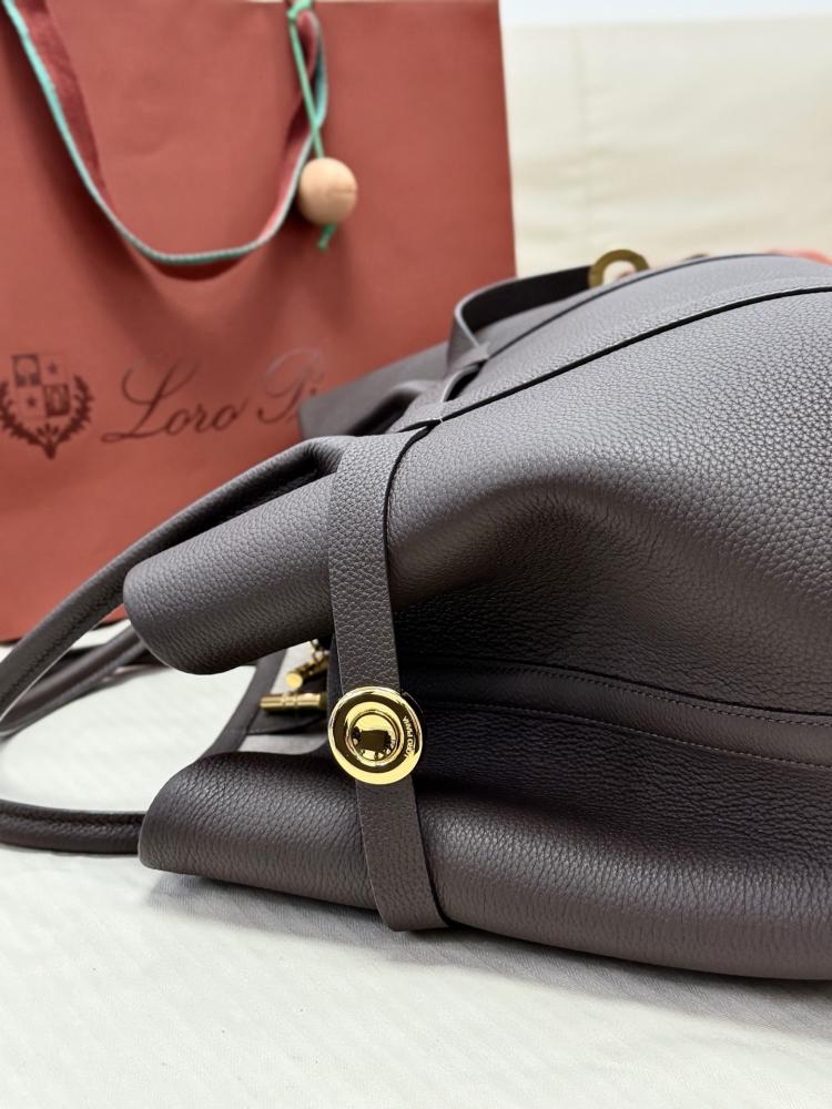 Loro Piana Large Grained Leather Tote Bag