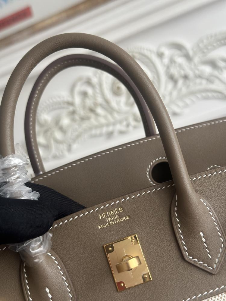 Hermes Birkin Bag 25/30cm - Dark Taupe & Ecru