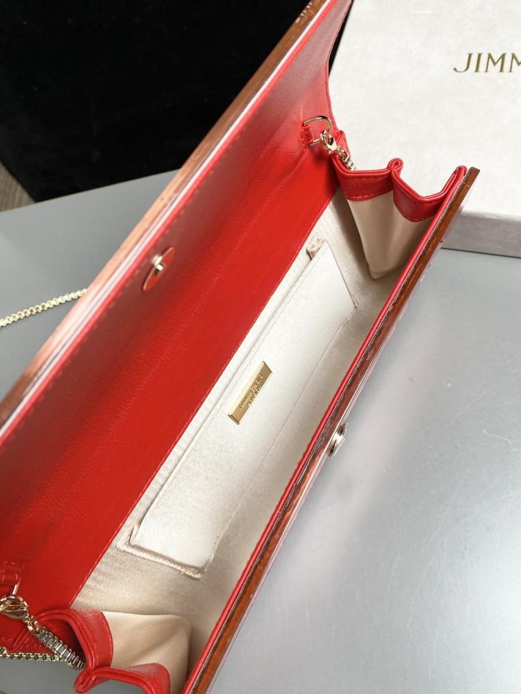 Jimmy Choo Structured Glitter Ribbed Clutch