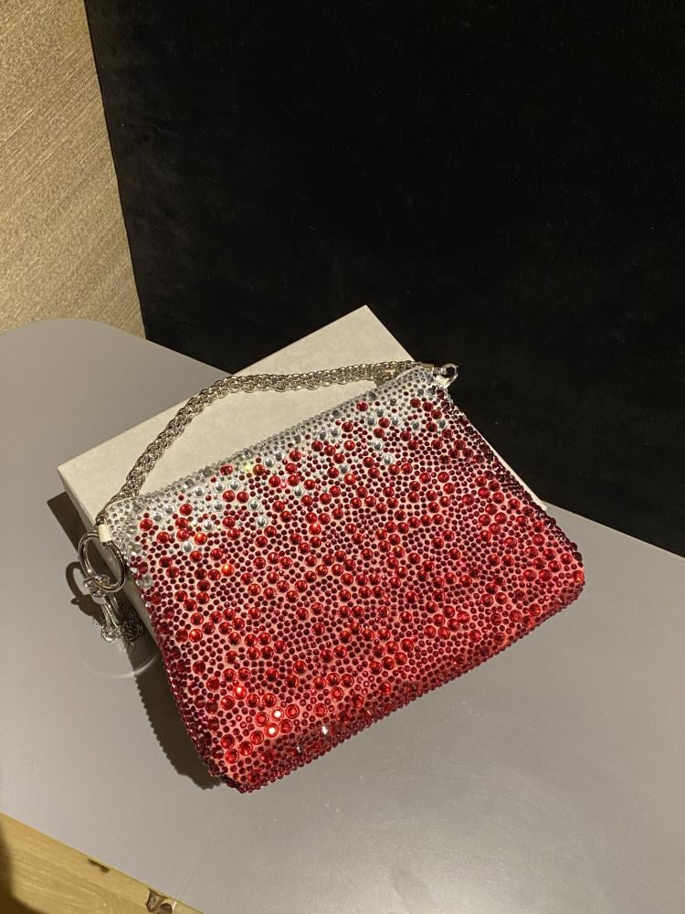 Jimmy Choo Crystal Embellished Pouch Bag