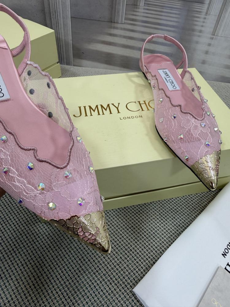 Jimmy Choo Embellished Pointed-Toe Flats 35-41