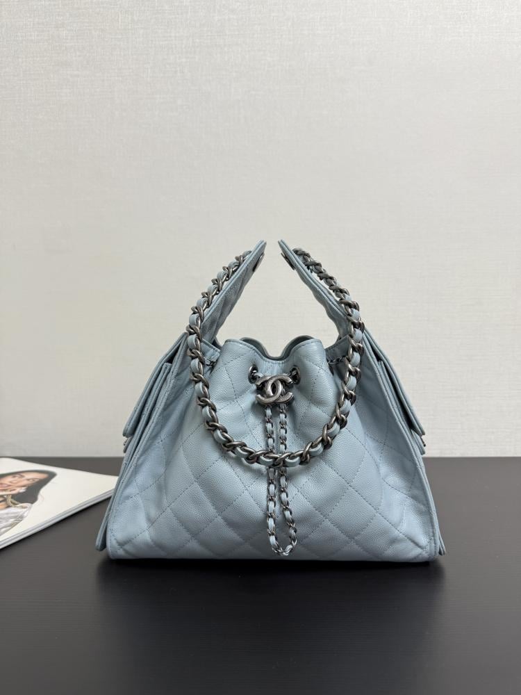 Chanel Quilted Drawstring Tote Bag