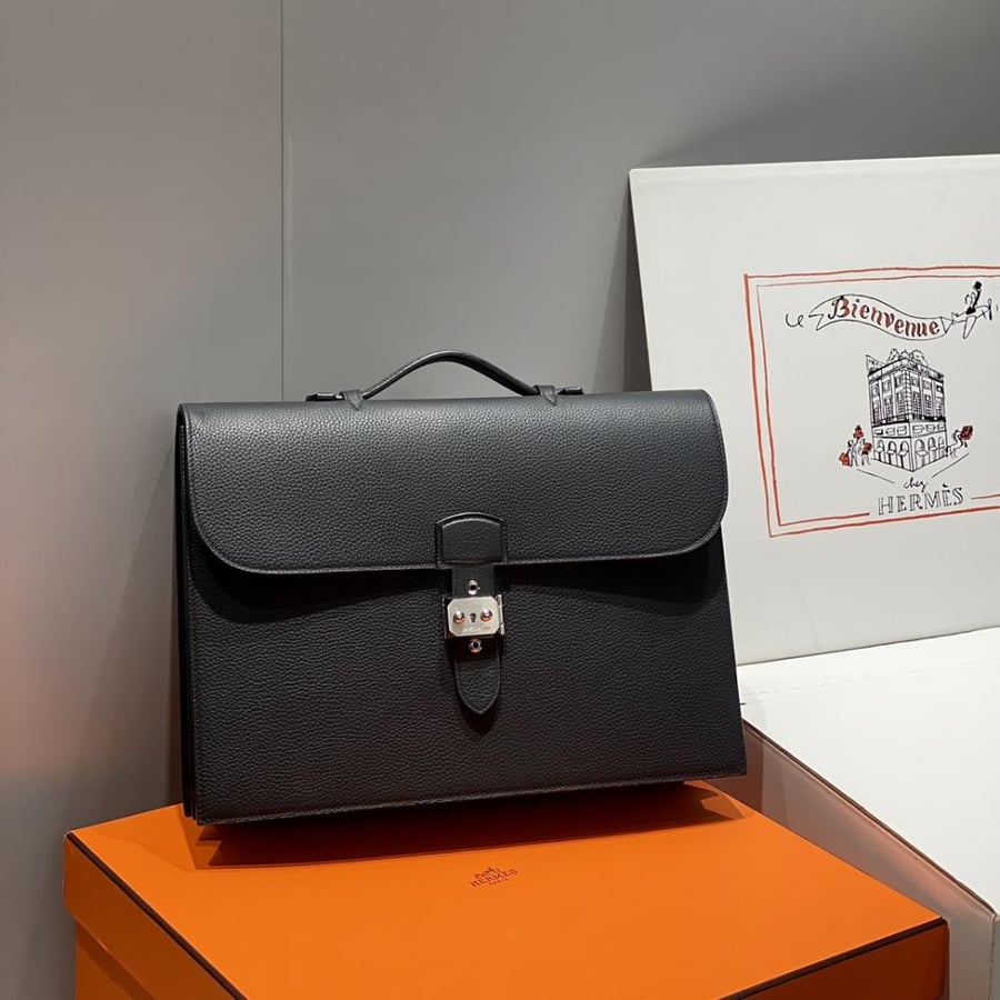 Hermes Sac à Dépêches Bag 38cm - Black