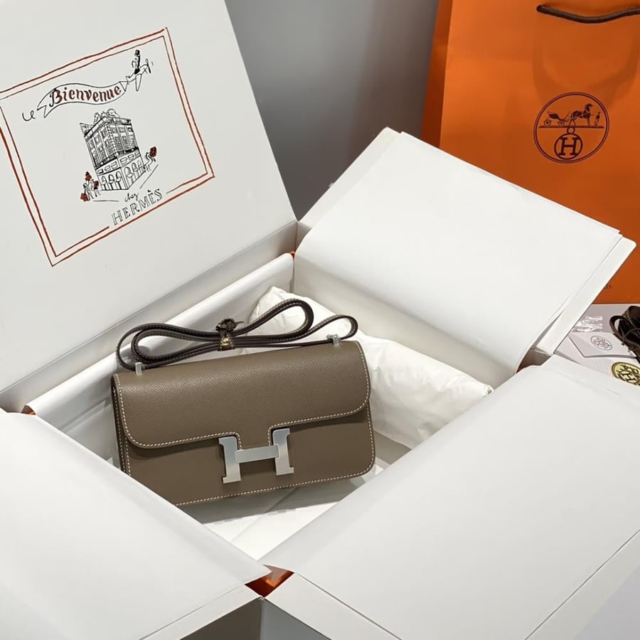 Hermes Constance Elan Bag 24cm - Etoupe / Silver Hardware