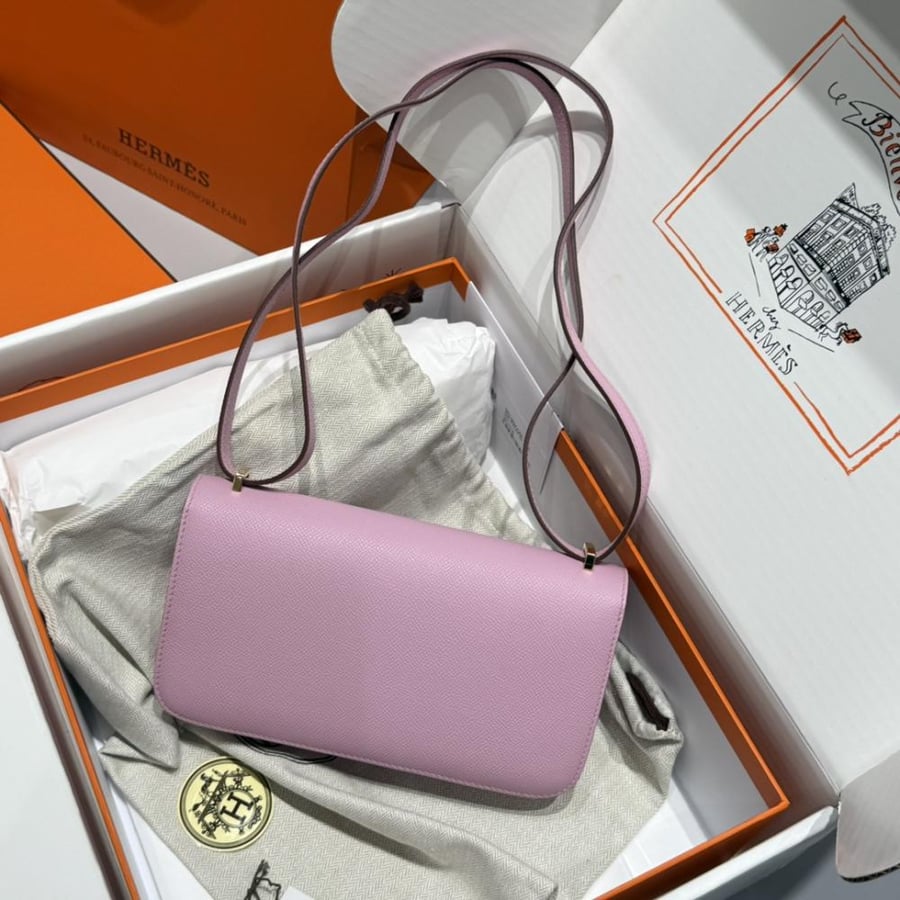 Hermes Constance Elan Bag 24cm - Mauve / Gold Hardware