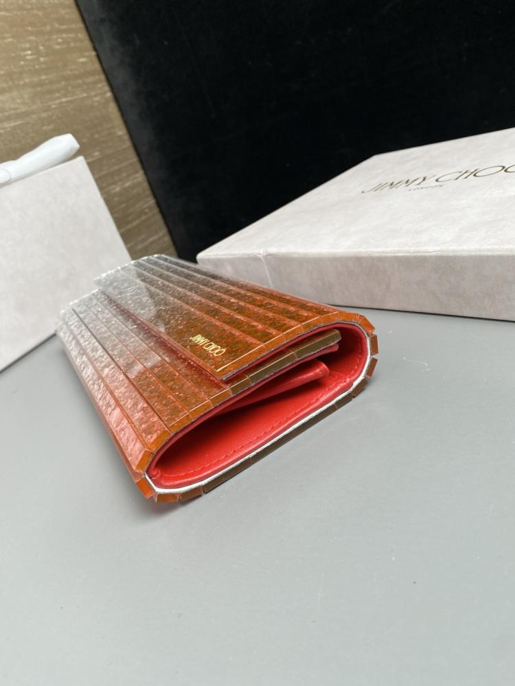 Jimmy Choo Structured Glitter Ribbed Clutch