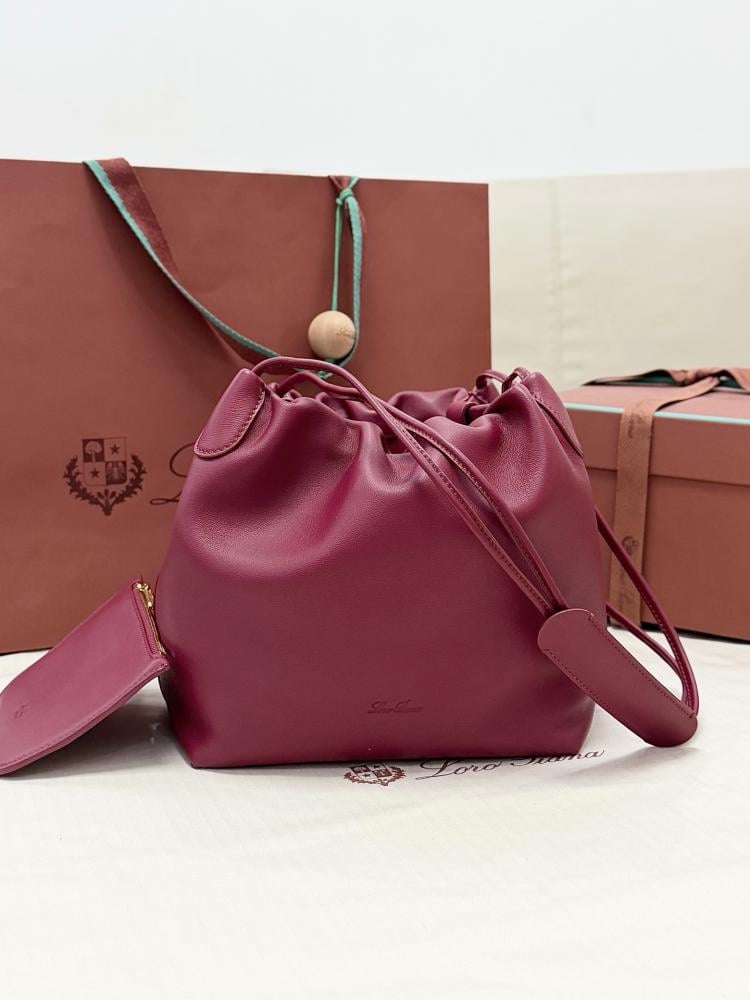 Loro Piana Bale Softy Drawstring Bucket Bag