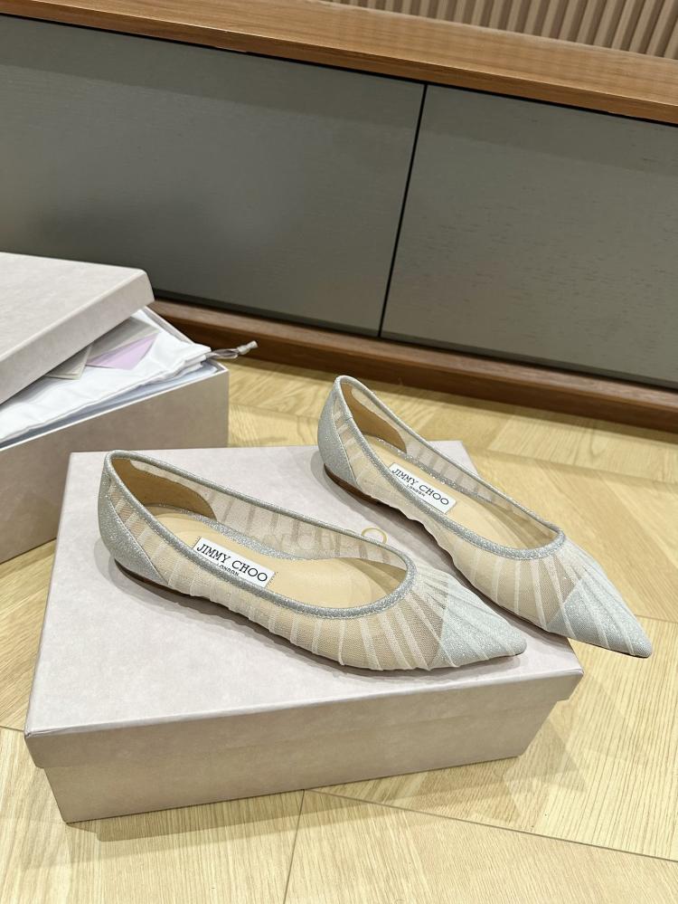 Jimmy Choo Embellished Pointed-Toe Flats 35-41