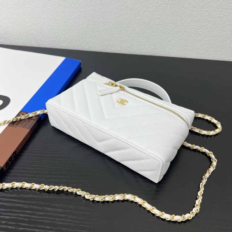 Chanel Quilted Grained Leather Vanity Case