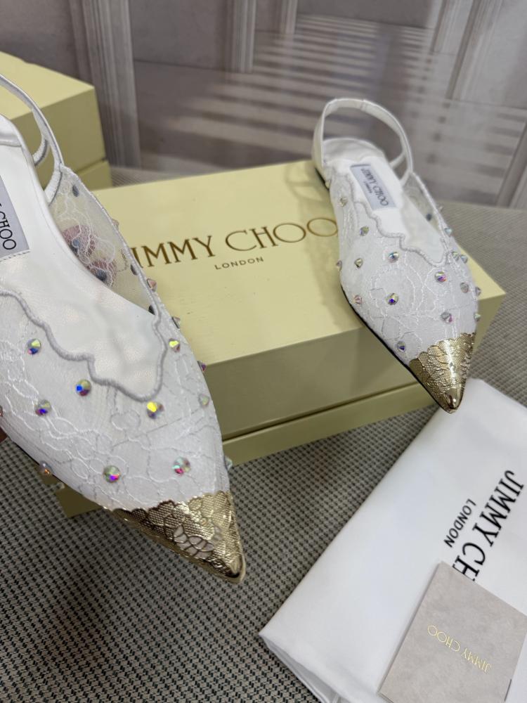 Jimmy Choo Embellished Pointed-Toe Flats 35-41