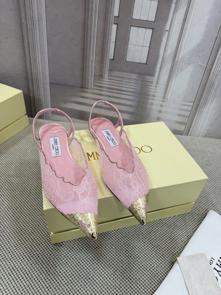 Jimmy Choo Embellished Pointed-Toe Flats 35-41