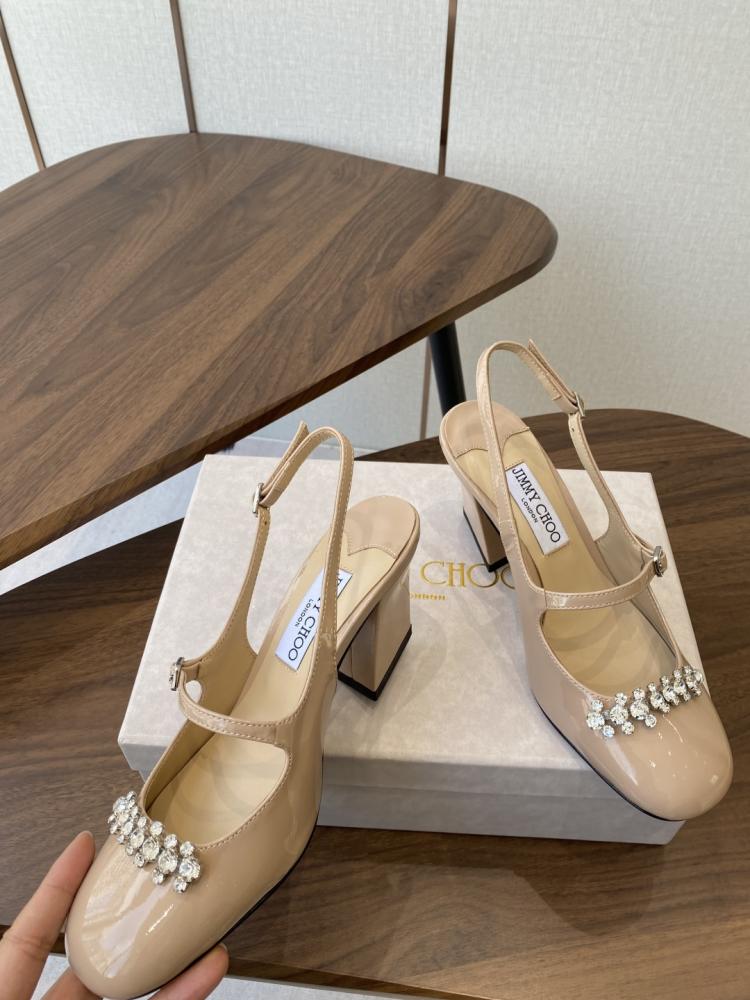 Jimmy Choo Crystal Embellished Block Heel Slingbacks 35-41