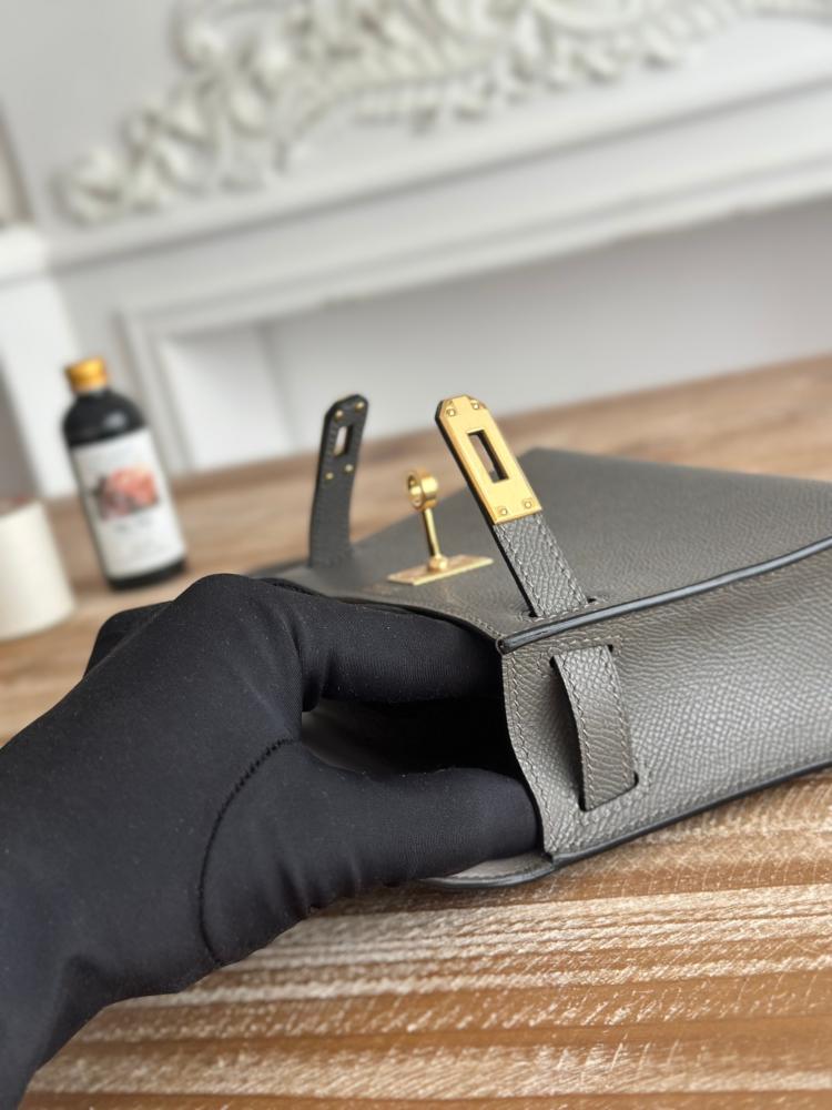 Hermes Mini Kelly II Bag 19cm - Dark Grey / Gold Hardware