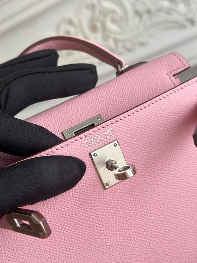 Hermes Mini Kelly II Bag 19cm - Light Pink / Silver Hardware