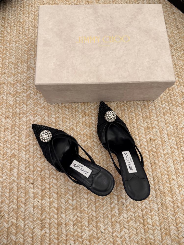 Jimmy Choo Crystal Sphere Mesh Mules 35-41