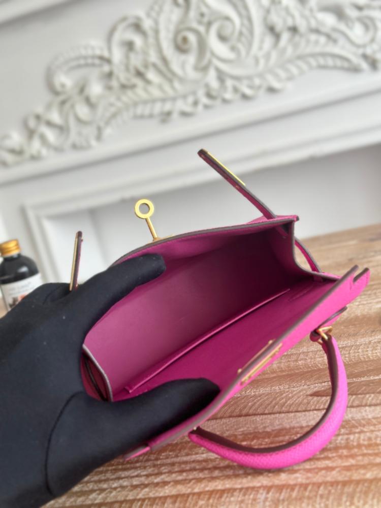 Hermes Mini Kelly II Bag 19cm - Hot Pink / Gold Hardware