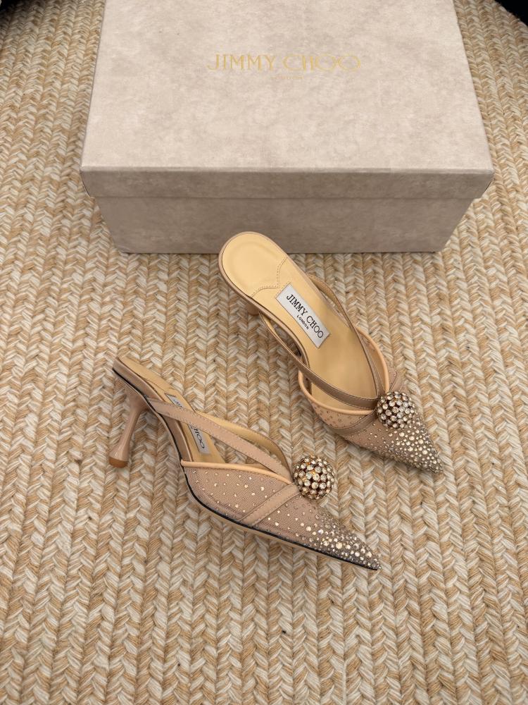 Jimmy Choo Crystal Sphere Mesh Mules 35-41