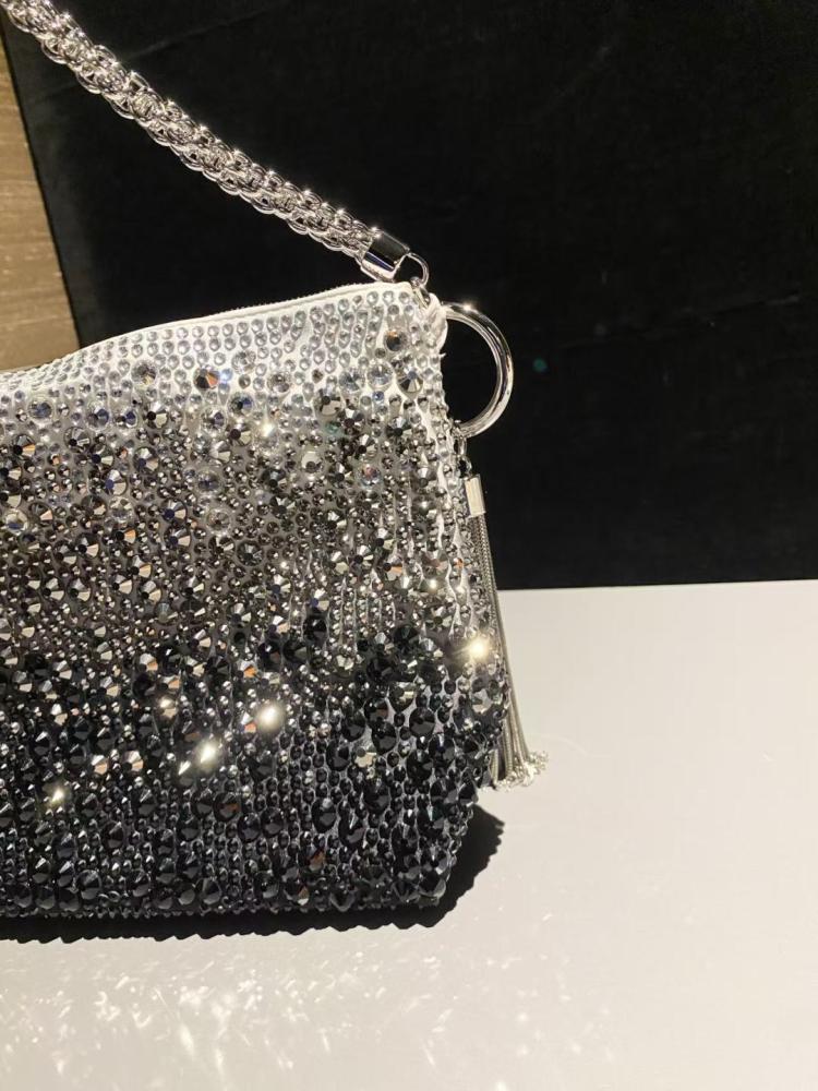 Jimmy Choo Crystal Embellished Pouch Bag