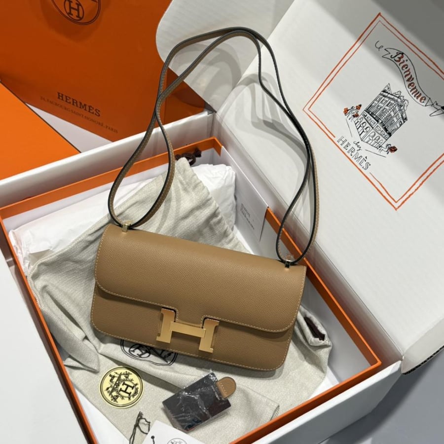 Hermes Constance Elan Bag 24cm - Taupe / Gold Hardware