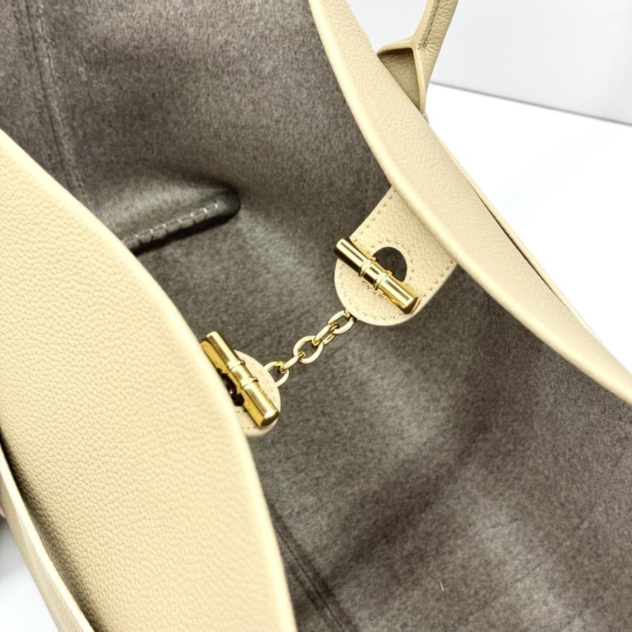 Loro Piana Large Grained Leather Tote Bag