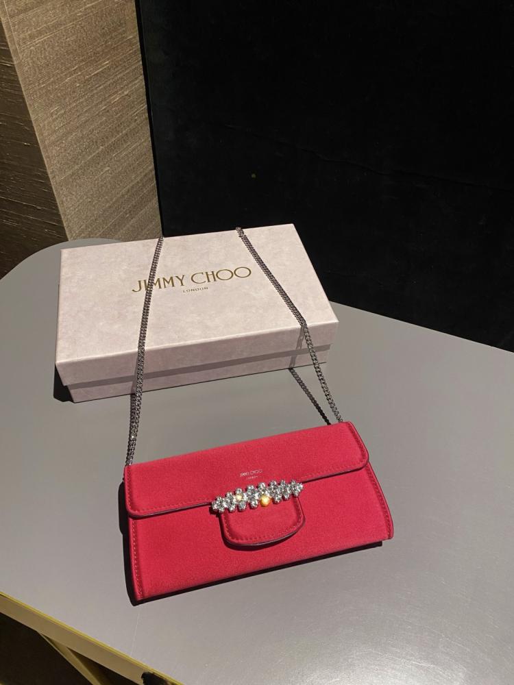 Jimmy Choo Crystal Embellished Clutch Wallet on Chain