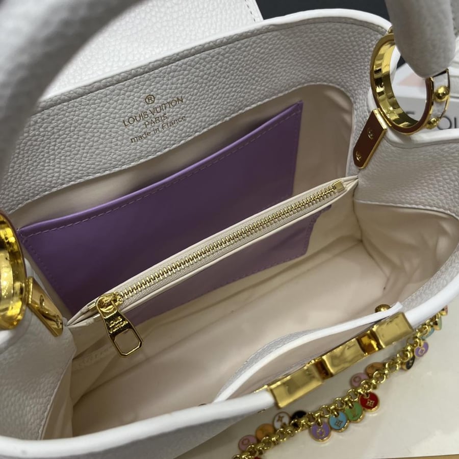 Louis Vuitton Capucines BB Leather Bag with Charms Chain