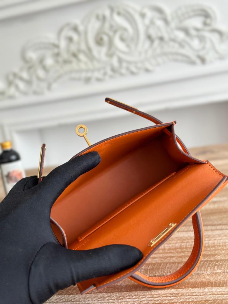 Hermes Mini Kelly II Bag 19cm - Orange / Gold Hardware