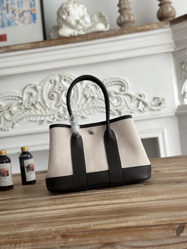 Hermes Néo Garden Party Mini Bag 23cm - Ecru & Dark Brown