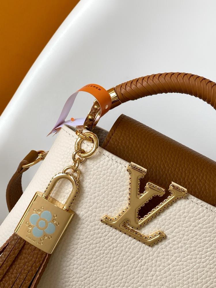 Louis Vuitton Capucines BB Braided Handle Leather Bag