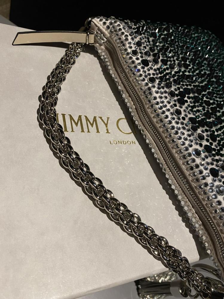 Jimmy Choo Crystal Embellished Pouch Bag