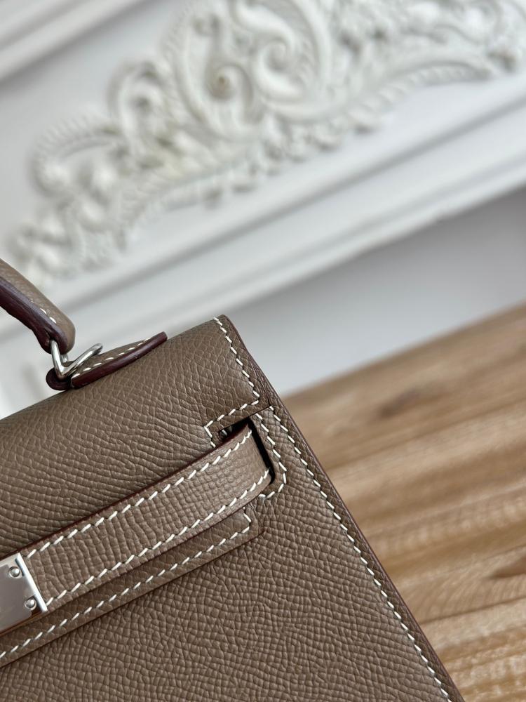 Hermes Mini Kelly II Bag 19cm - Etoupe / Silver Hardware