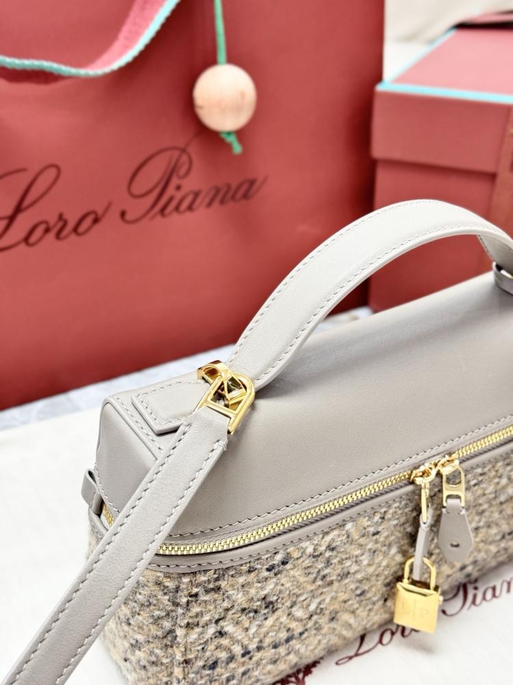 Loro Piana Smooth Leather Elongated Top Handle Bag