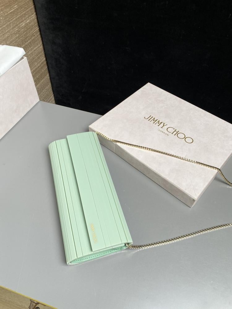 Jimmy Choo Structured Glitter Ribbed Clutch