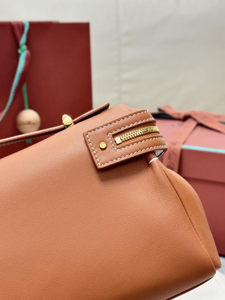 Loro Piana Elongated Extra Pocket Bag in Grained Leather