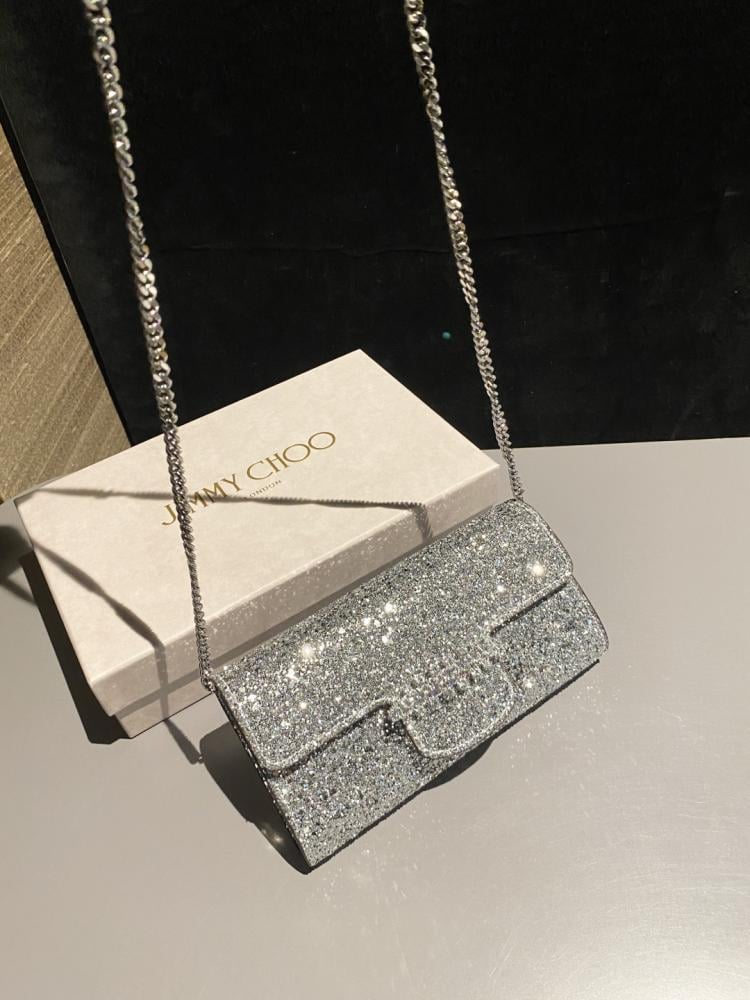 Jimmy Choo Crystal Embellished Clutch Wallet on Chain