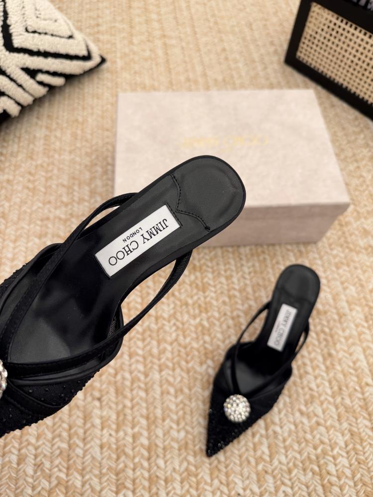 Jimmy Choo Crystal Sphere Mesh Mules 35-41