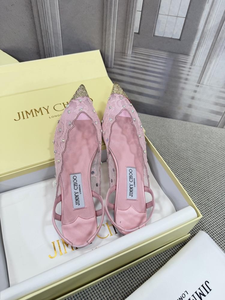 Jimmy Choo Embellished Pointed-Toe Flats 35-41