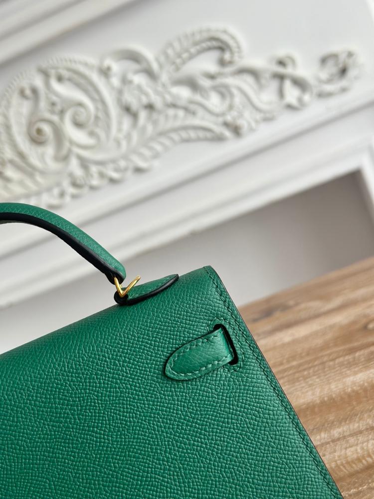 Hermes Mini Kelly II Bag 19cm - Emerald Green / Gold Hardware