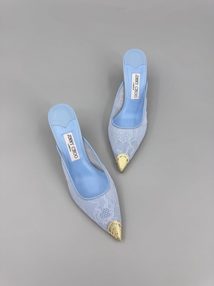 Jimmy Choo Lace Cap-Toe Mules 35-41