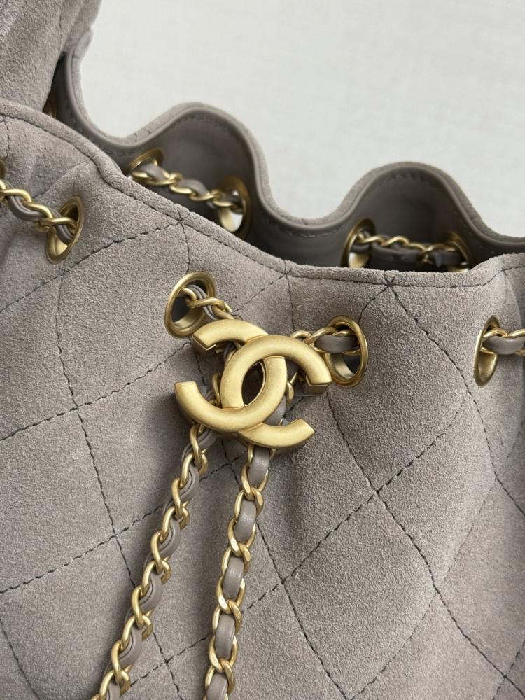 Chanel Quilted Drawstring Tote Bag