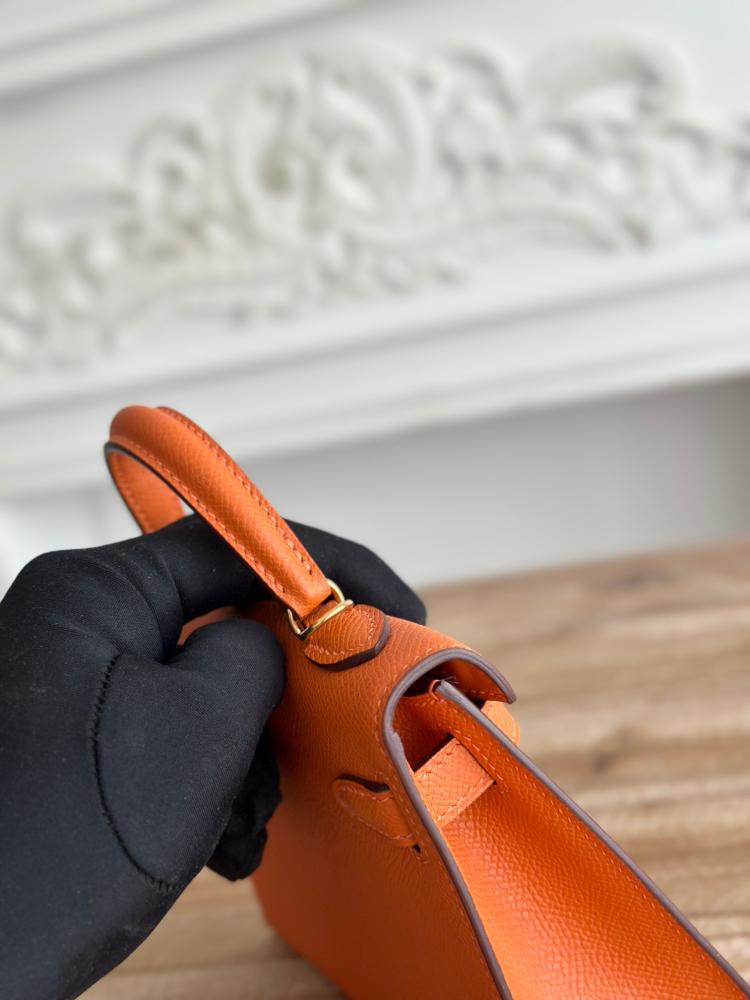 Hermes Mini Kelly II Bag 19cm - Orange / Gold Hardware
