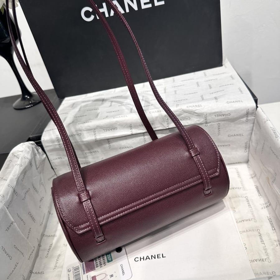 Chanel Grained Leather Cylindrical Bag