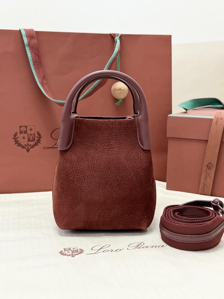 Loro Piana Micro Bale Bag in Textured Leather