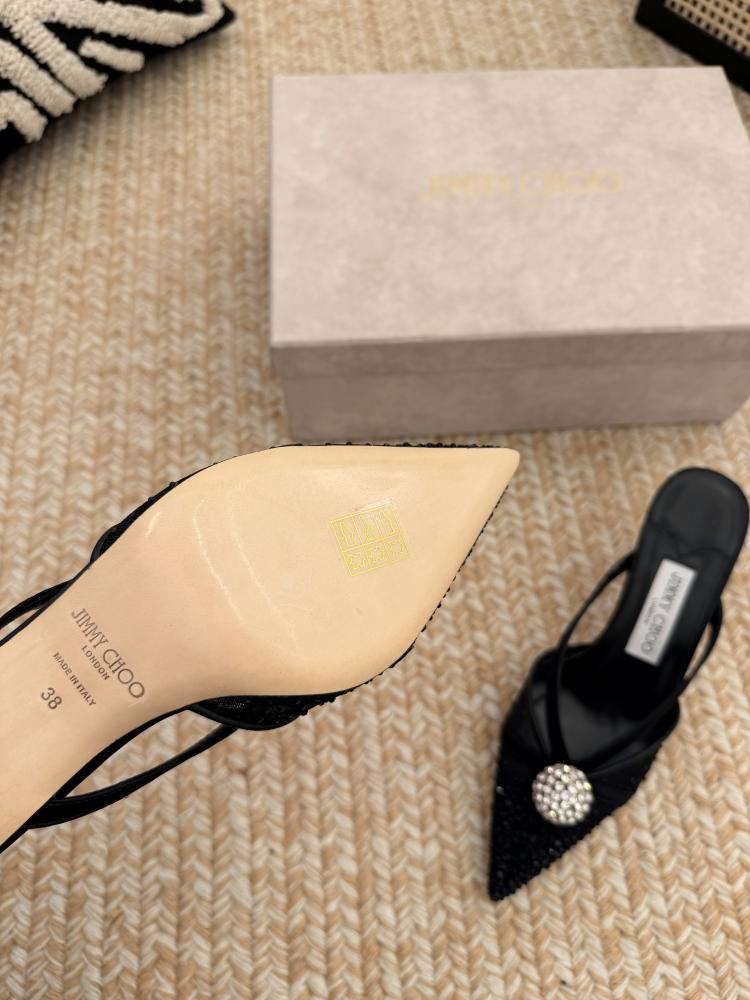 Jimmy Choo Crystal Sphere Mesh Mules 35-41