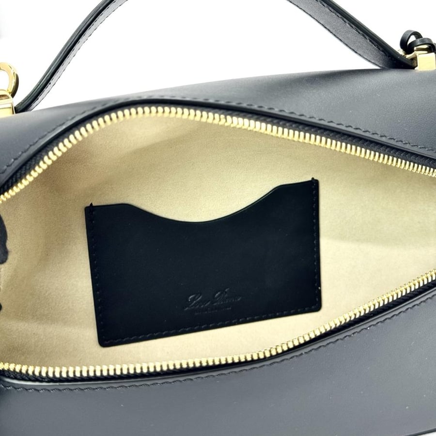 Loro Piana Smooth Leather Elongated Top Handle Bag