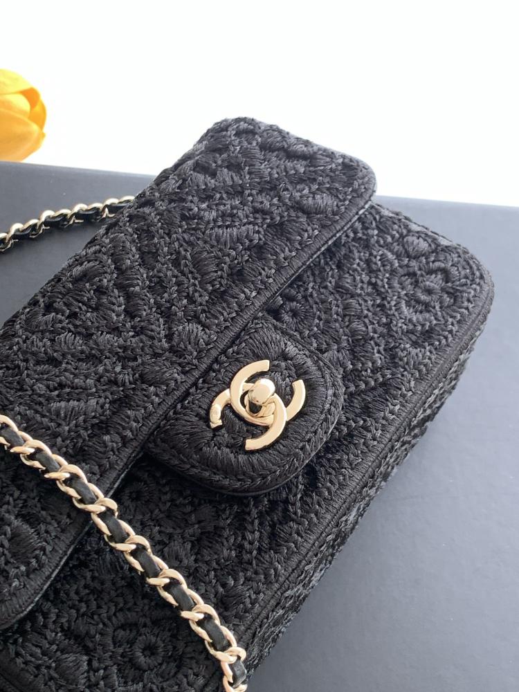Chanel Embroidered Fabric Classic Flap Bag