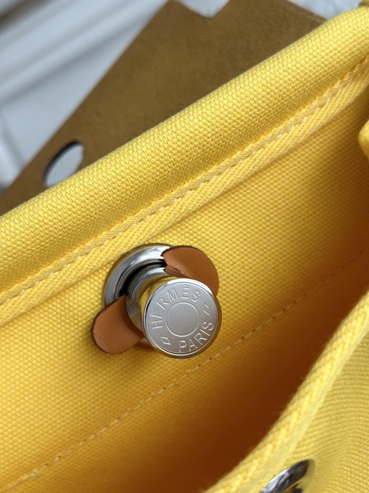 Hermes Mini Herbag Bag 20cm - Yellow & Caramel / Silver Hardware